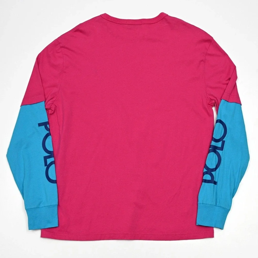 Polo Ralph Lauren T-Shirt Long Sleeve Spell Out Skateboard 90s Streetwear Medium